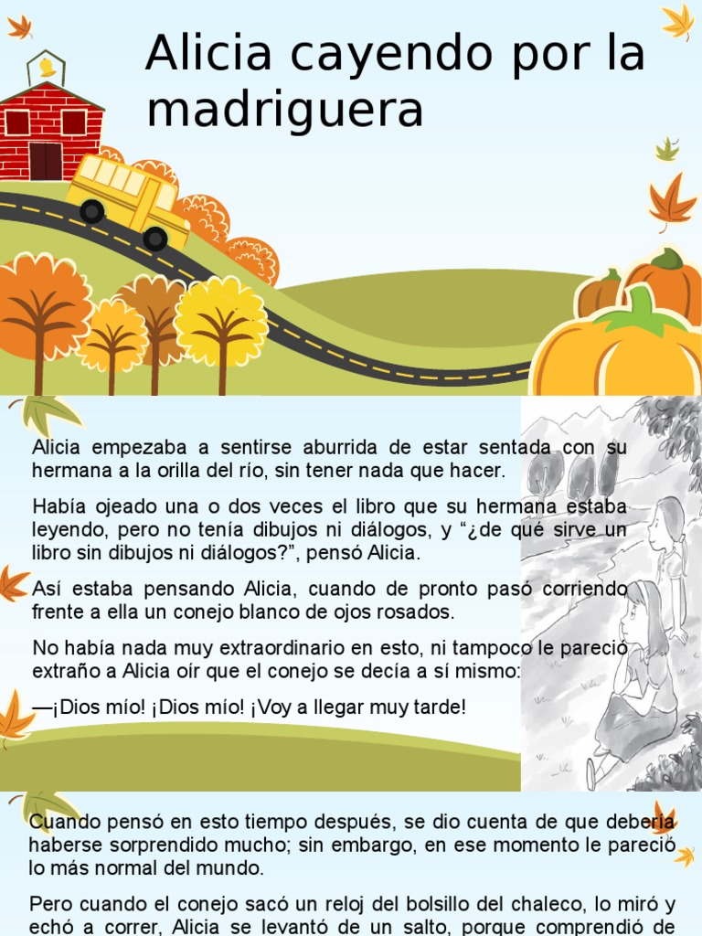Alicia Cayendo Por La Madriguera  PDF  Las aventuras de Alicia en el