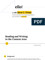 Reading and Writing in The Content Area