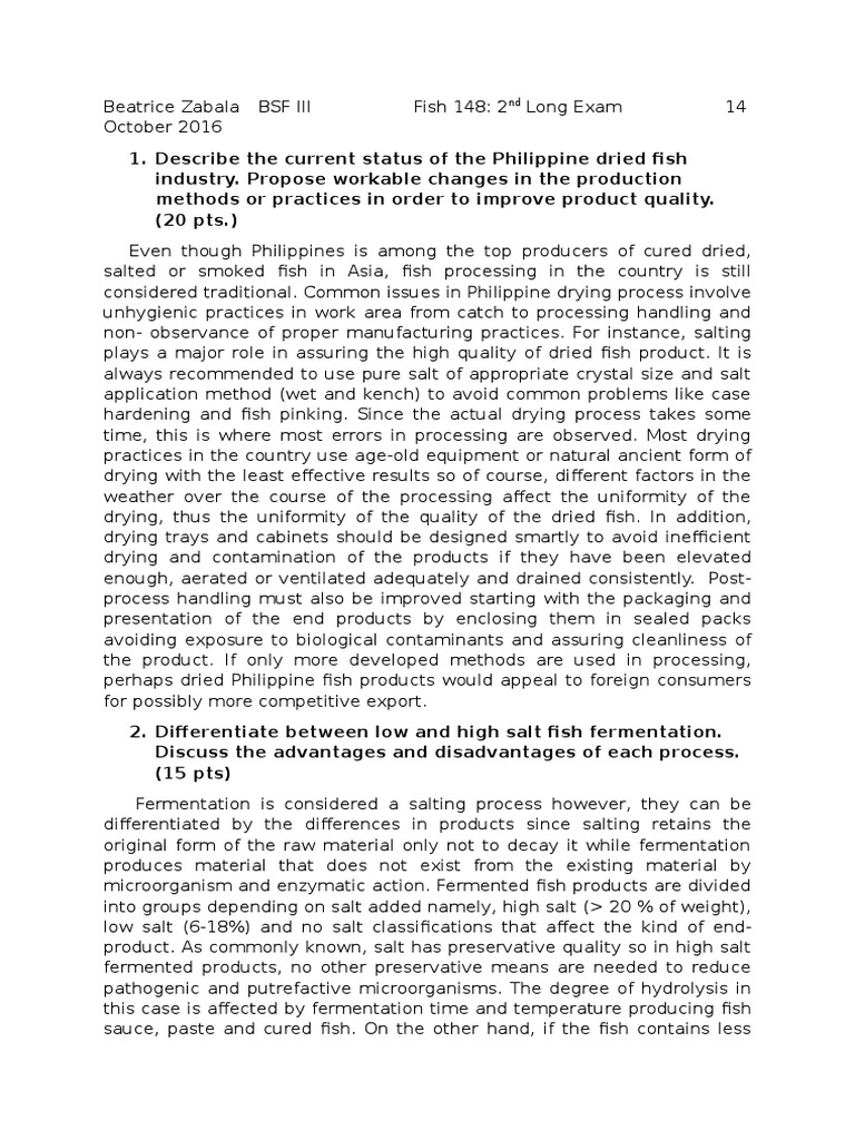 Surimi, Salting and Fermentation Technologies | PDF | Fermentation | Meat
