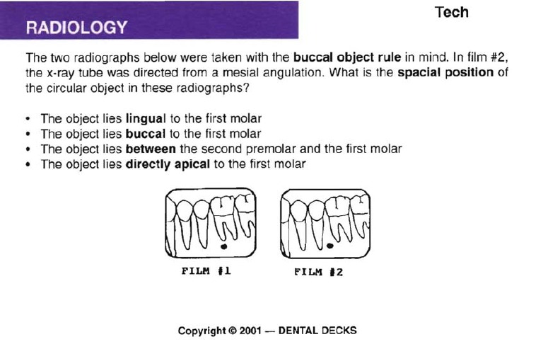 Radiograph Analysis: Buccal Object Rule | PDF