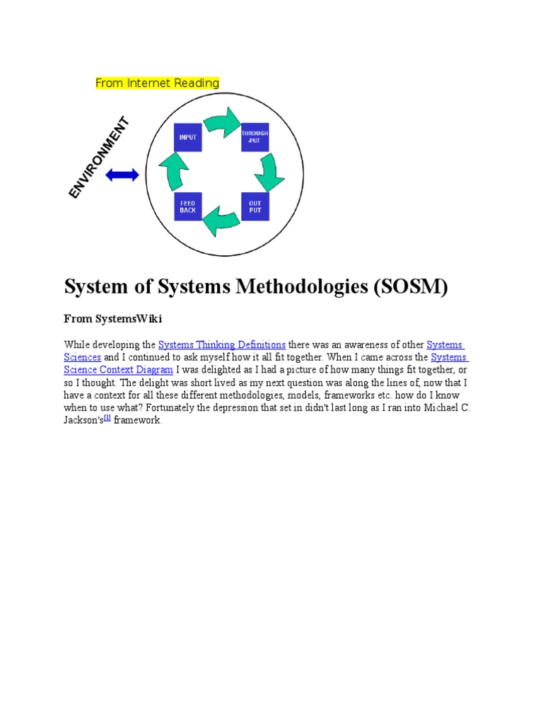 Systems Thinking Methodologies Explained | PDF | Systems Thinking | System