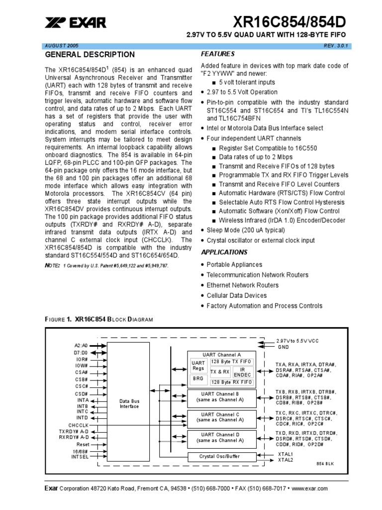 XR16C854/854D: General Description | PDF | Digital Electronics | Data ...
