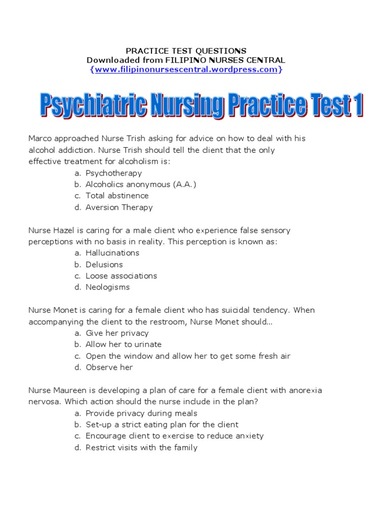 Nursing test questions and answers picture