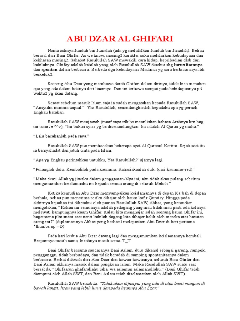 Abu Dzar Al Ghifari Pdf