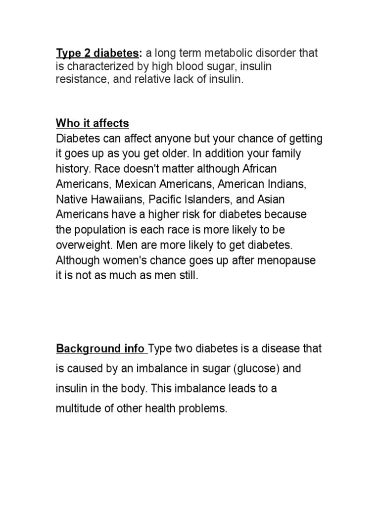 Type 2 Diabetes: Risks and Treatments | PDF | Diabetes Mellitus Type 2 ...