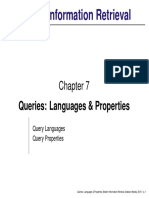 Modern Information Retrieval: Queries: Languages & Properties