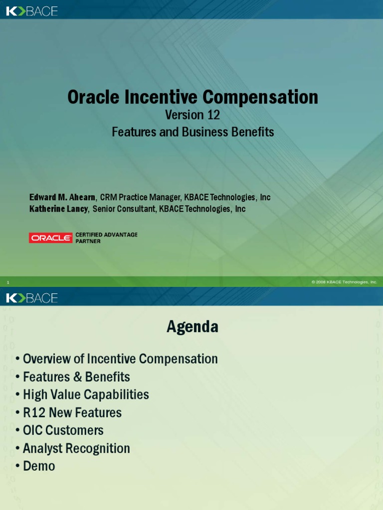 Oracle Incentive Compensation - KBACEIncentiveCompWebcast | Download ...