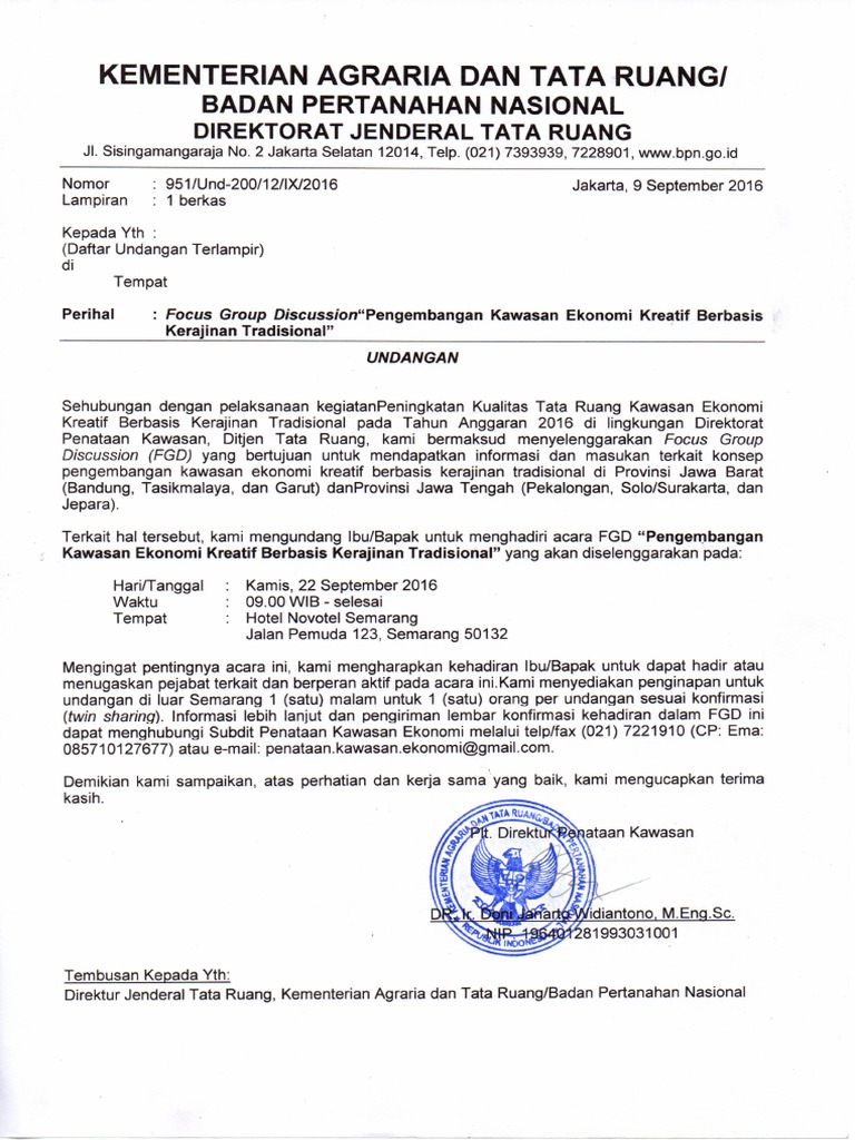 CONTOH Undangan FGD EKRAF | PDF