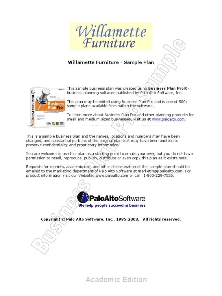 Business Plan Of Furniture Shop