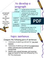 How To Develop A Paragraph: A Common Deductive Paragraph Should Be Developed by The Inter-Connected Parts