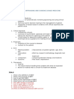 Step 1: Critical Appraising and Evidence Based Medicine