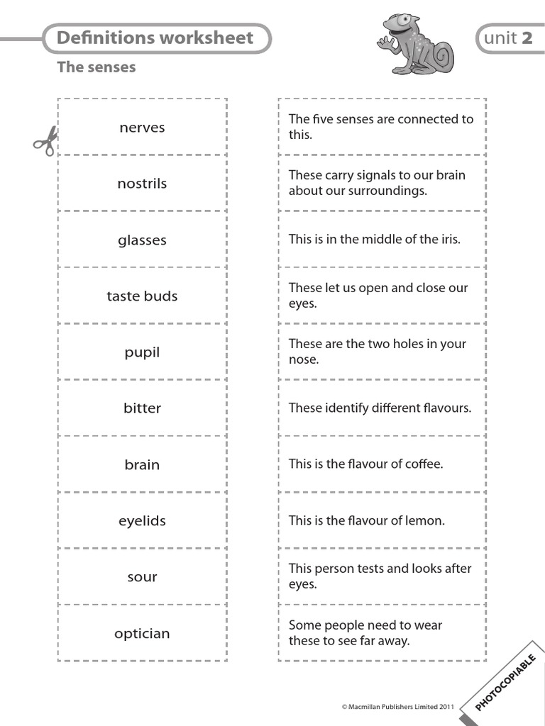 Definitions Worksheet: Unit 2 | PDF