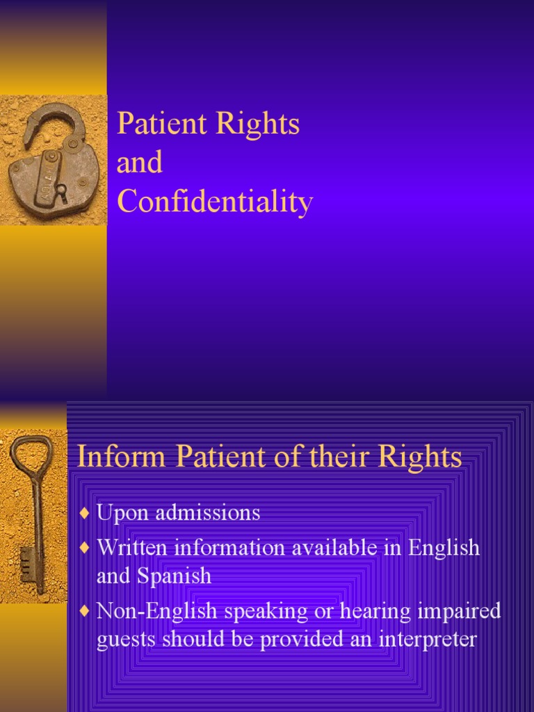 Patient Rights and Confidentiality PDF Medical Record Patient