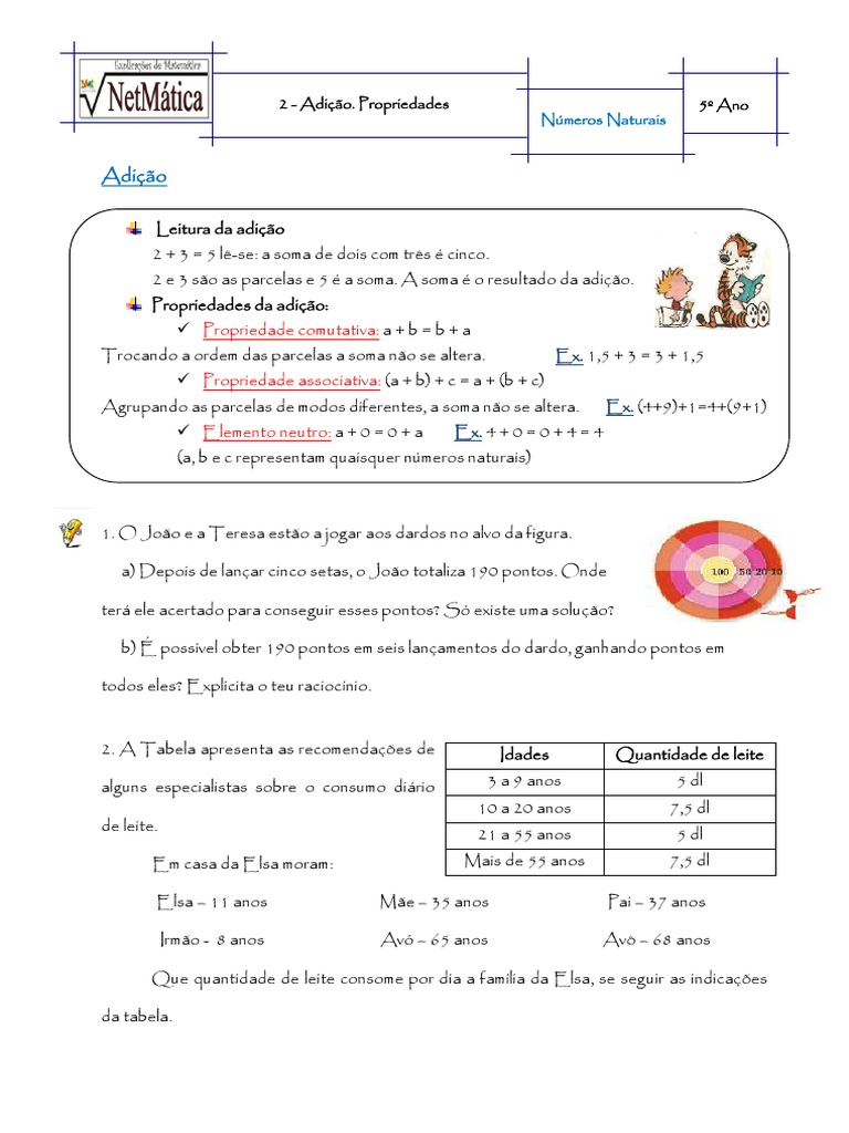 Propriedades da Adição para o 5º Ano | PDF, image size:768x1024