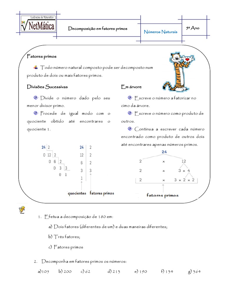 Ficha Decomposição Em Fatores Primos