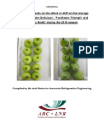 Preliminary results on the effect of ACR on the storage quality of 'Golden Delicious', 'Packhams Triumph', and 'Granny Smith' during the 2016 season