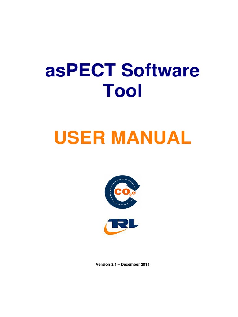 asPECT Software User Manual v2.1 | PDF | Life Cycle Assessment | Fuels