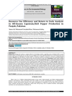 Resource Use Efficiency and Return to Scale Analysis in Off-Season Capsicum/Bell Pepper Production in Punjab, Pakistan