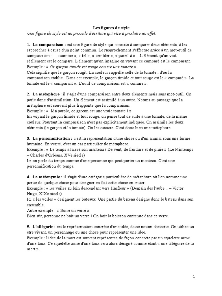 Les figures de style expliquées | PDF | Métaphore | Persuasion