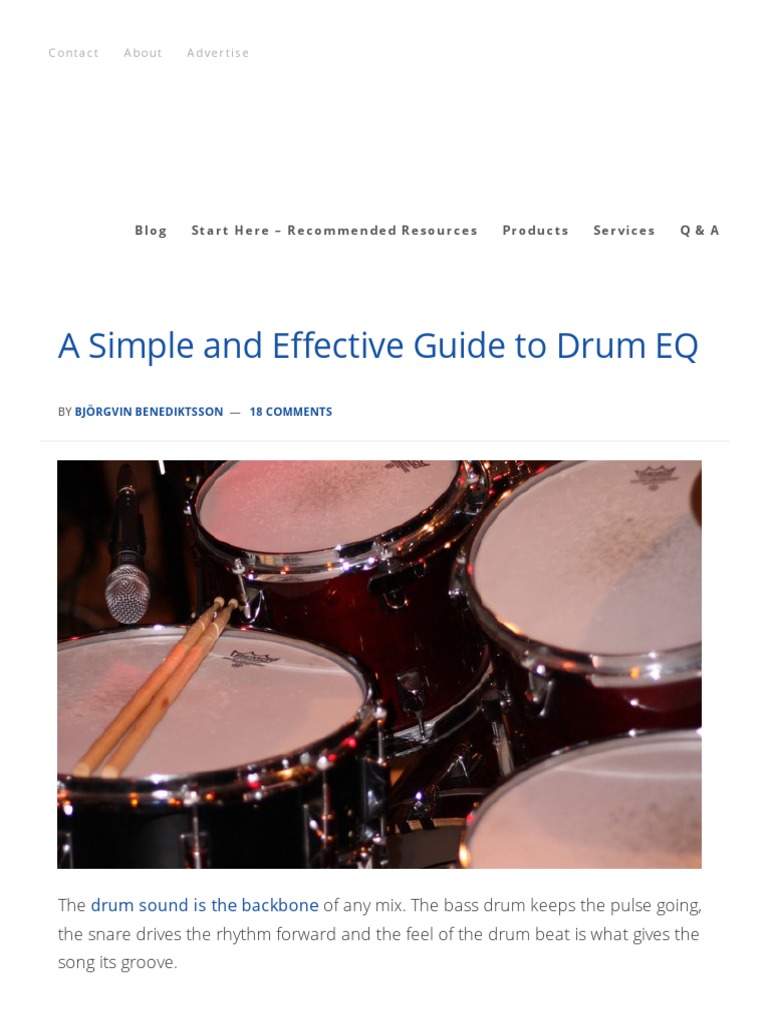 A Quick but Effective Guide to Drum EQ Drum Kit Equalization (Audio)