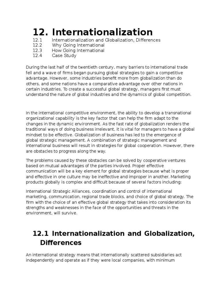Internationalization: 12.1 Internationalization and Globalization ...