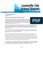 Official Statement From Louisville City School District Concerning Teachers Strike