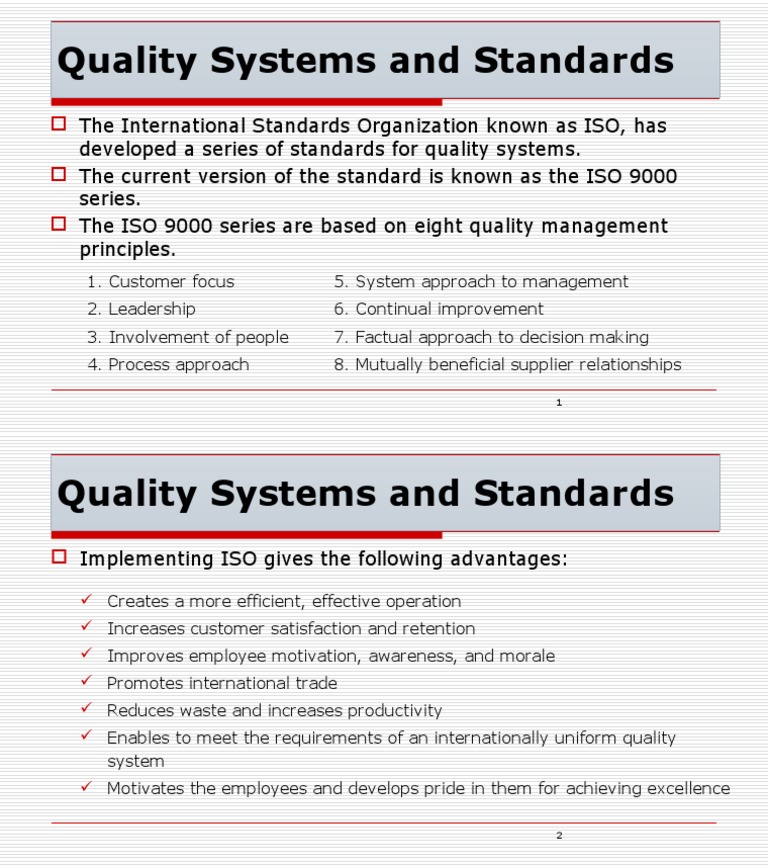 Quality System & Standard | PDF