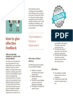 How To Give Effective Feedback Brochure