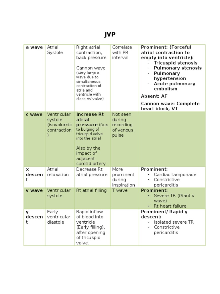 JVP Wave Patterns and Clinical Significance | PDF | Art