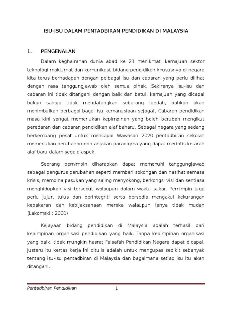Pentadbiran Pendidikan Pdf