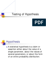 Testing Hypotheses Statistical Methods