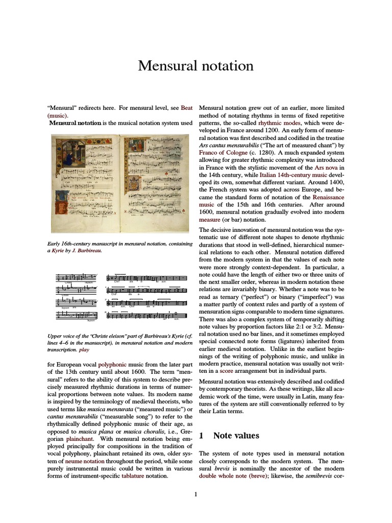 Mensural Notation | PDF | Musical Compositions | Musicology