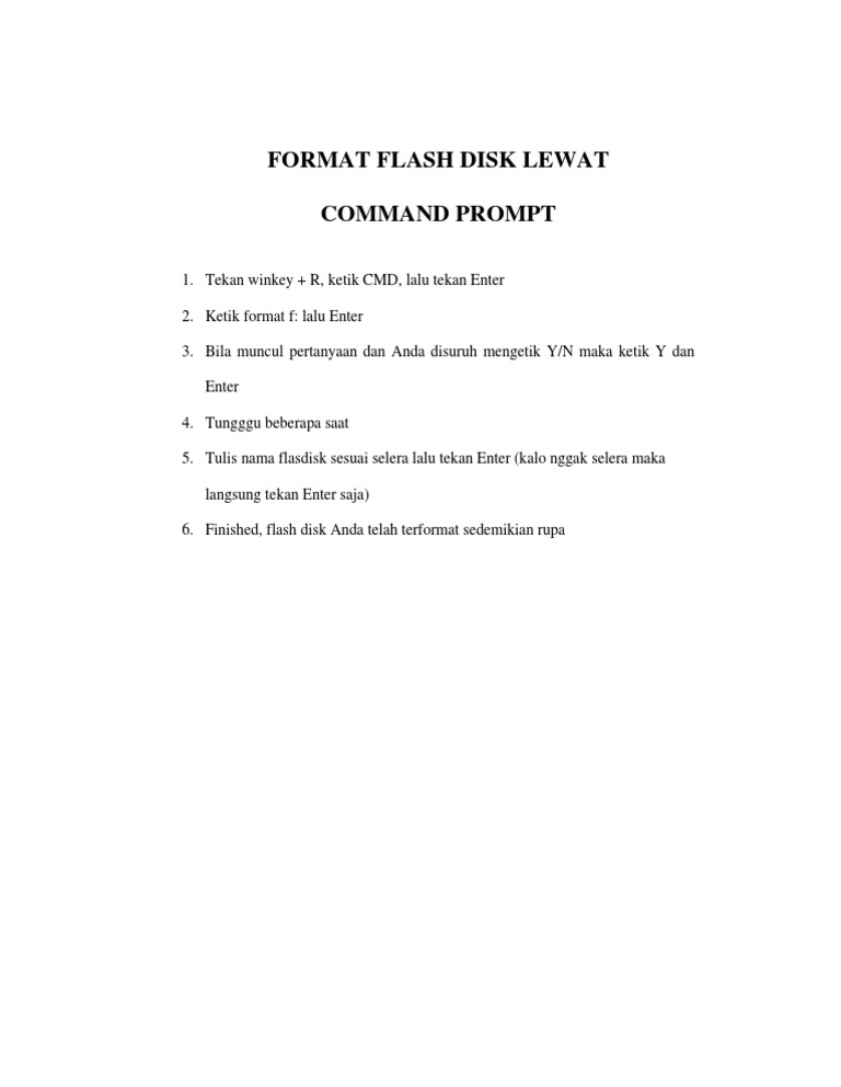 Cara Format Flashdisk Lewat CMD | PDF
