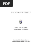 National University: Third Year Syllabus Depart Ment of Physics