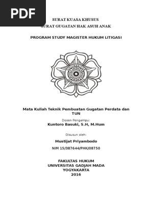 Surat Gugatan Hak Asuh Anak