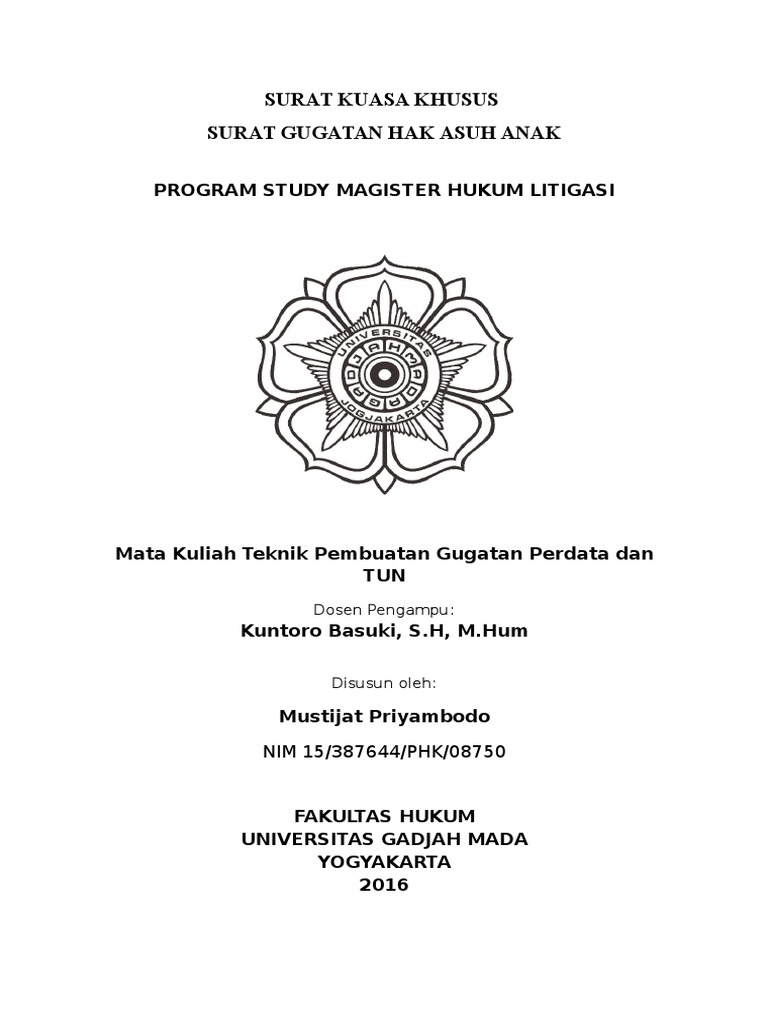 Surat Gugatan Hak Asuh Anak