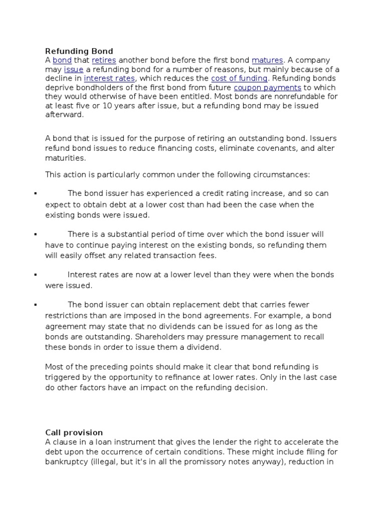 Refunding Bond | PDF | Bonds (Finance) | Interest