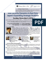 Event Invitation: New Security Dynamics in East Asia: Japan's Expanding Strategic Portfolio