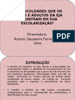 Dificuldades dos Alunos da EJA