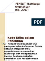04.ETIKA PENELITI (Lembaga Ilmu Pengetahuan Indonesia