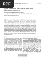 Project Management Competence in Public Sector Infrastructure Organizations