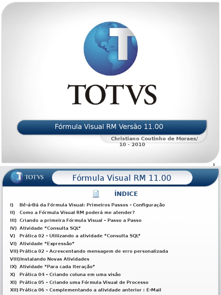 Fórmula Visual RM: Guia Prático 11.00 | PDF | Fluxo de trabalho | E-mail