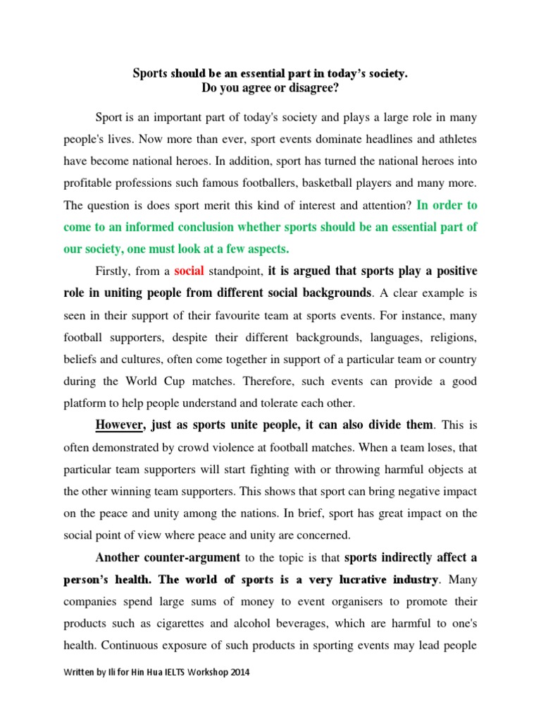 Discursive Essay Sample Sports Pdf Sports Psychological Concepts
