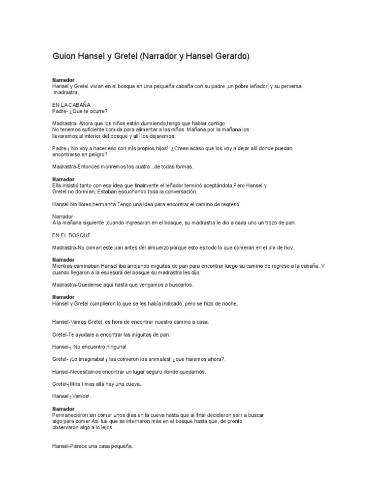 Guion Hansel y Gretel PDF