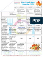 November Breakfast Lunch Menu