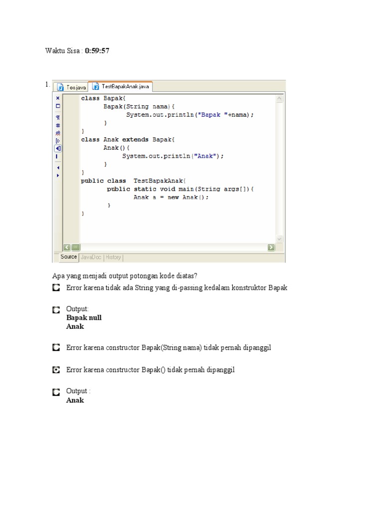 Analisis Kode dan Konsep OOP Java | PDF | Metode & Bahan Ajar