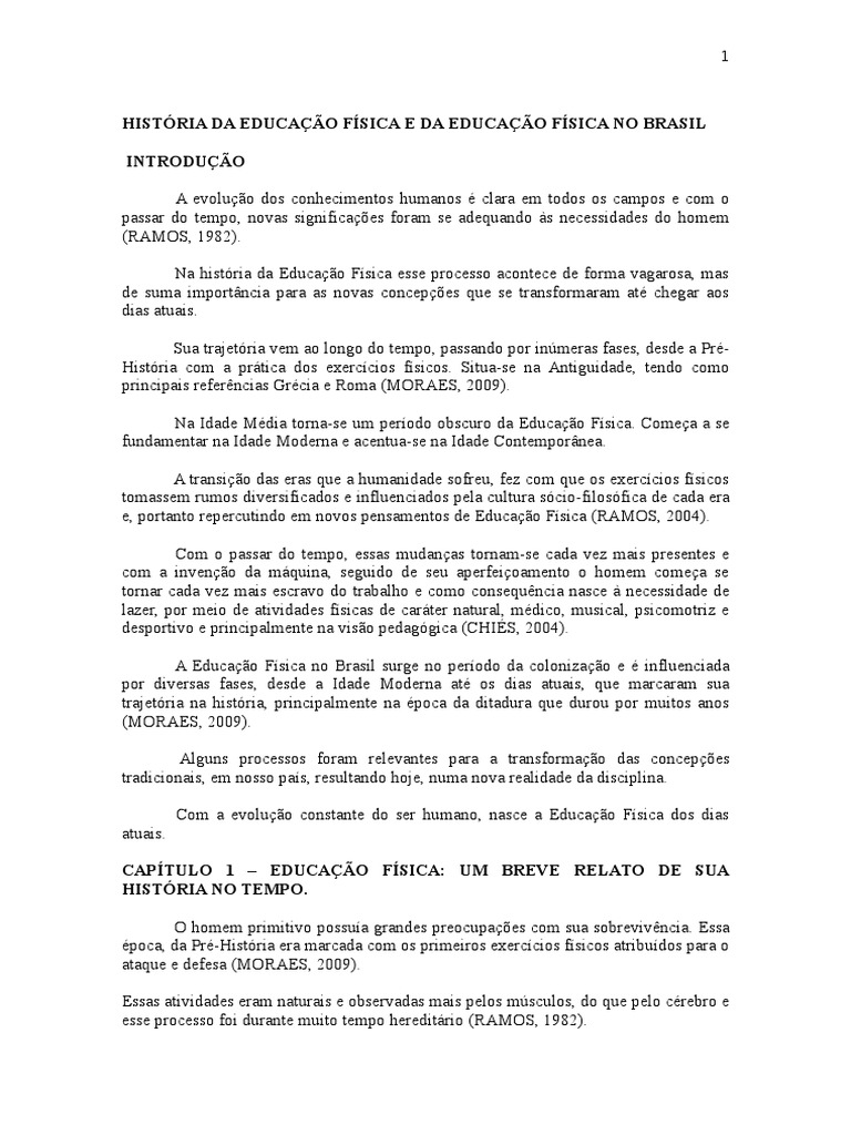História Da Educação Física e Da Educação Física No Brasil Ginástica Educação física