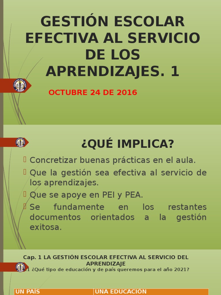 Gestión Escolar Eficiente y Efectiva | PDF | Planificación | Evaluación