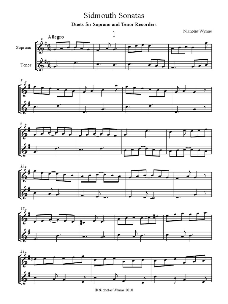 Recorder Sa Duets PDF Musical Forms Classical Compositions