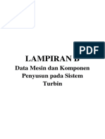 Data Mesin dan Komponen Penyusun Sistem Turbin